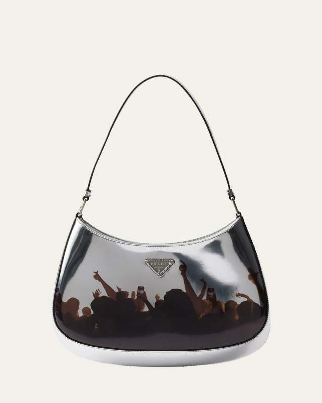 Cleo Concert-Print Metallic Leather Shoulder Bag
